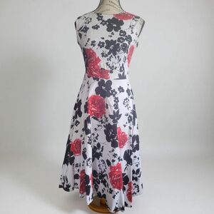 Acevog Red and Black Sleeveless A-Line Midi Dress Rockability Style